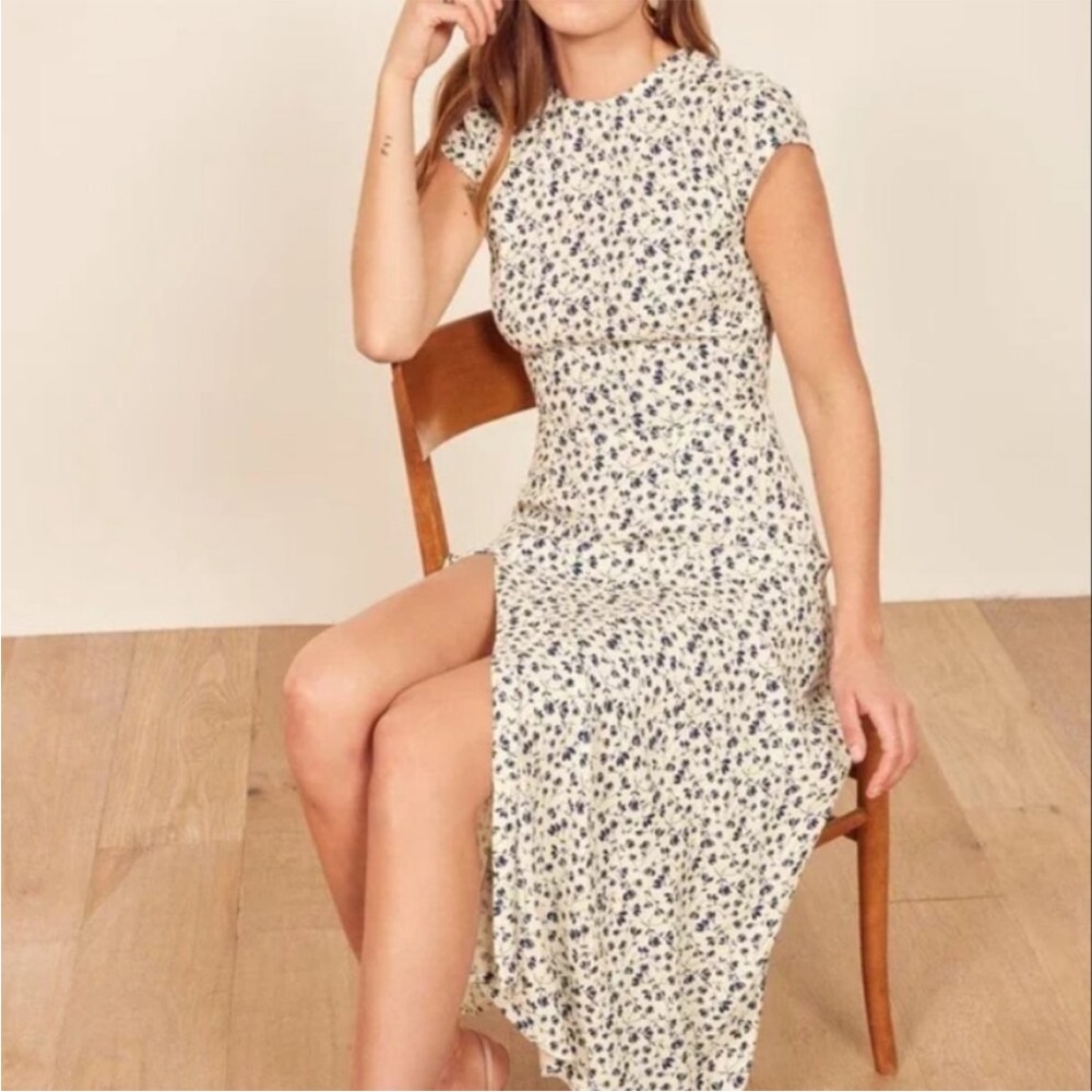 REFORMATION Gavin Dress in white/floral Size 10